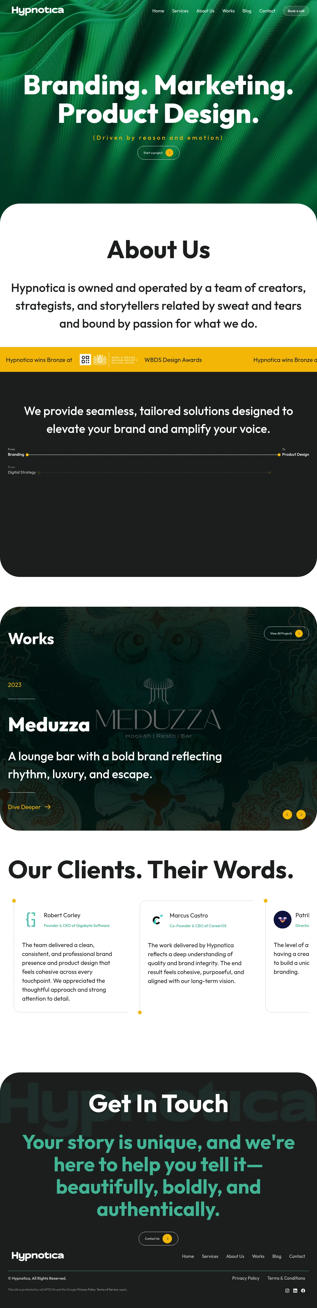 Hypnotica landing page preview